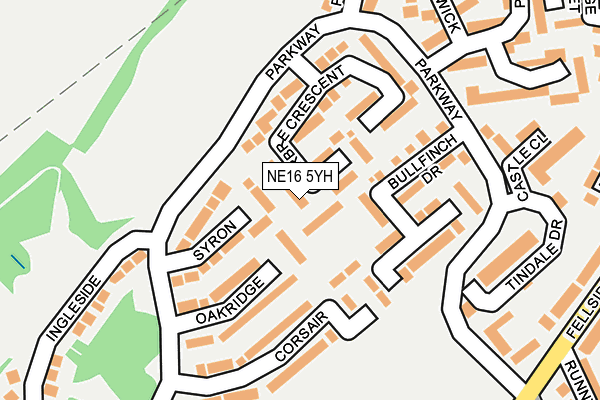 NE16 5YH map - OS OpenMap – Local (Ordnance Survey) NE16 5YH map - OS OpenMap – Local (Ordnance Survey)