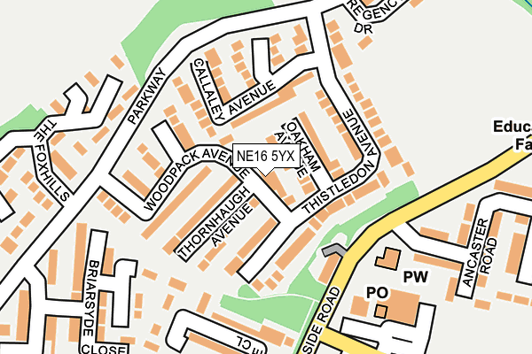 NE16 5YX map - OS OpenMap – Local (Ordnance Survey) NE16 5YX map - OS OpenMap – Local (Ordnance Survey)