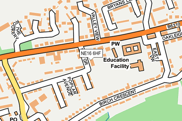 NE16 6HF map - OS OpenMap – Local (Ordnance Survey) NE16 6HF map - OS OpenMap – Local (Ordnance Survey)