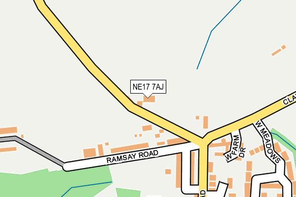 NE17 7AJ map - OS OpenMap – Local (Ordnance Survey) NE17 7AJ map - OS OpenMap – Local (Ordnance Survey)