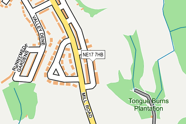 NE17 7HB map - OS OpenMap – Local (Ordnance Survey) NE17 7HB map - OS OpenMap – Local (Ordnance Survey)