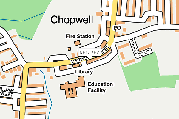NE17 7HZ map - OS OpenMap – Local (Ordnance Survey)