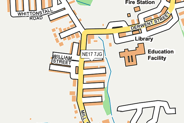 NE17 7JG map - OS OpenMap – Local (Ordnance Survey)