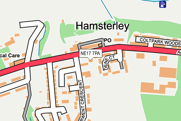NE17 7PA map - OS OpenMap – Local (Ordnance Survey) NE17 7PA map - OS OpenMap – Local (Ordnance Survey)