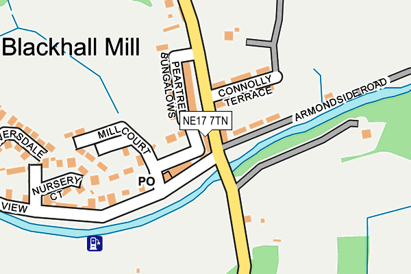 NE17 7TN map - OS OpenMap – Local (Ordnance Survey)