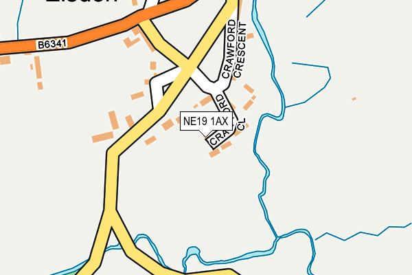 NE19 1AX map - OS OpenMap – Local (Ordnance Survey) NE19 1AX map - OS OpenMap – Local (Ordnance Survey)