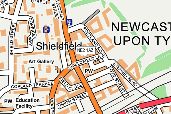 NE2 1AZ map - OS OpenMap – Local (Ordnance Survey)