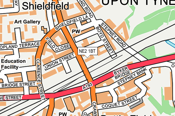 NE2 1BT map - OS OpenMap – Local (Ordnance Survey) NE2 1BT map - OS OpenMap – Local (Ordnance Survey)