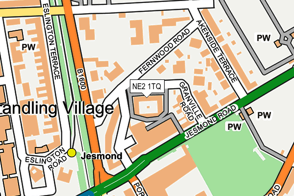 NE2 1TQ map - OS OpenMap – Local (Ordnance Survey)