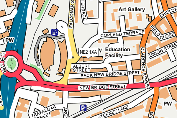 NE2 1XA map - OS OpenMap – Local (Ordnance Survey) NE2 1XA map - OS OpenMap – Local (Ordnance Survey)