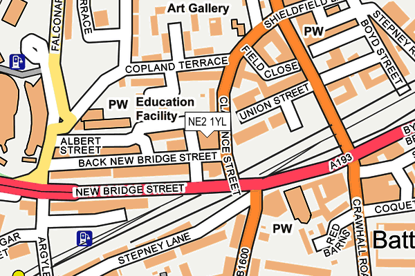 NE2 1YL map - OS OpenMap – Local (Ordnance Survey) NE2 1YL map - OS OpenMap – Local (Ordnance Survey)
