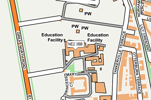 NE2 3BB map - OS OpenMap – Local (Ordnance Survey) NE2 3BB map - OS OpenMap – Local (Ordnance Survey)