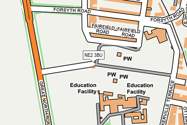 NE2 3BU map - OS OpenMap – Local (Ordnance Survey) NE2 3BU map - OS OpenMap – Local (Ordnance Survey)