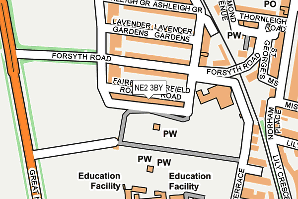 NE2 3BY map - OS OpenMap – Local (Ordnance Survey) NE2 3BY map - OS OpenMap – Local (Ordnance Survey)