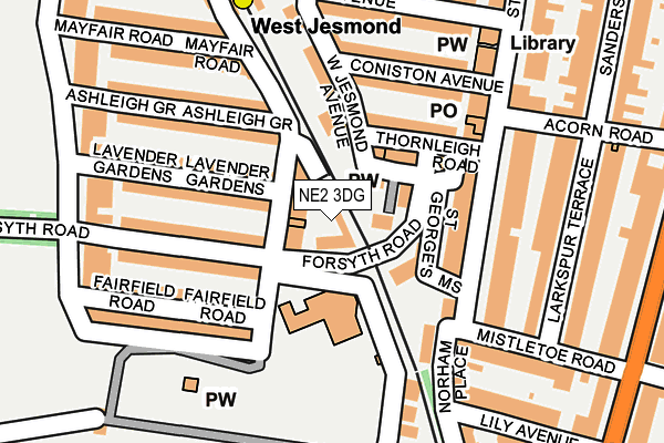 NE2 3DG map - OS OpenMap – Local (Ordnance Survey) NE2 3DG map - OS OpenMap – Local (Ordnance Survey)