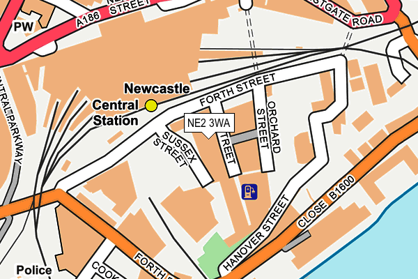 NE2 3WA map - OS OpenMap – Local (Ordnance Survey)
