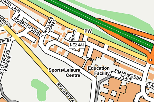 NE2 4AJ map - OS OpenMap – Local (Ordnance Survey) NE2 4AJ map - OS OpenMap – Local (Ordnance Survey)