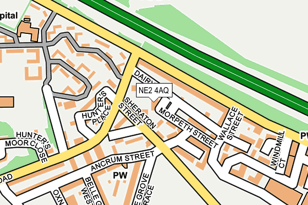 NE2 4AQ map - OS OpenMap – Local (Ordnance Survey) NE2 4AQ map - OS OpenMap – Local (Ordnance Survey)