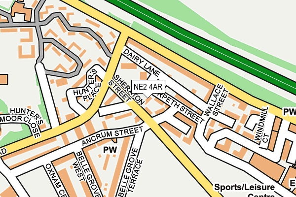 NE2 4AR map - OS OpenMap – Local (Ordnance Survey) NE2 4AR map - OS OpenMap – Local (Ordnance Survey)