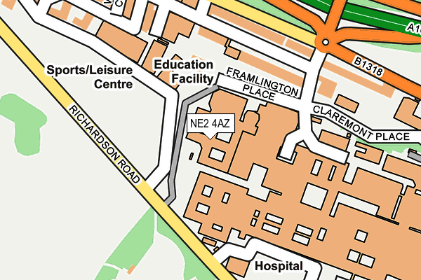 NE2 4AZ map - OS OpenMap – Local (Ordnance Survey) NE2 4AZ map - OS OpenMap – Local (Ordnance Survey)