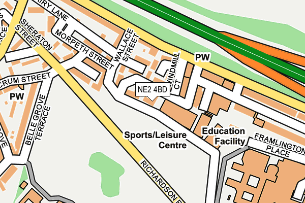 NE2 4BD map - OS OpenMap – Local (Ordnance Survey) NE2 4BD map - OS OpenMap – Local (Ordnance Survey)