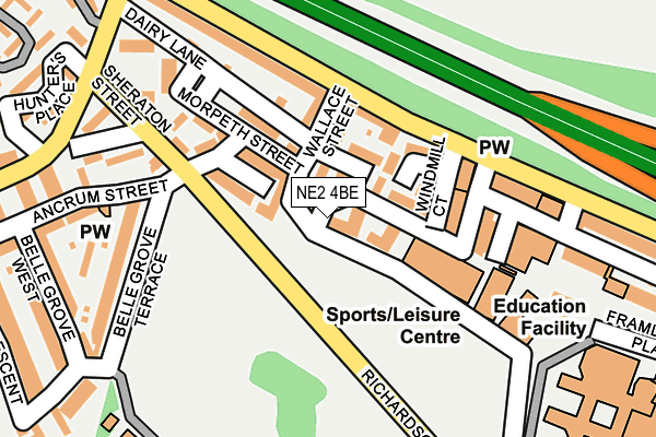 NE2 4BE map - OS OpenMap – Local (Ordnance Survey) NE2 4BE map - OS OpenMap – Local (Ordnance Survey)