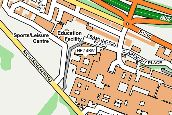 NE2 4BW map - OS OpenMap – Local (Ordnance Survey) NE2 4BW map - OS OpenMap – Local (Ordnance Survey)