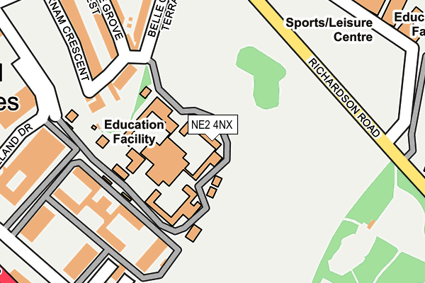 NE2 4NX map - OS OpenMap – Local (Ordnance Survey) NE2 4NX map - OS OpenMap – Local (Ordnance Survey)