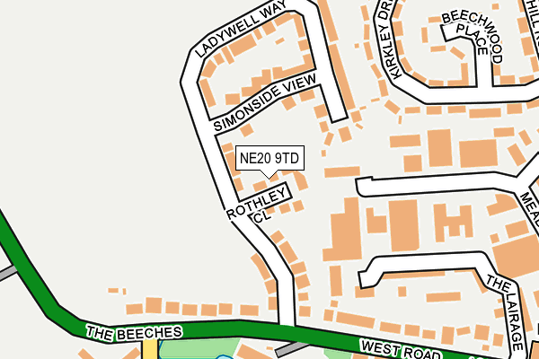 NE20 9TD map - OS OpenMap – Local (Ordnance Survey)