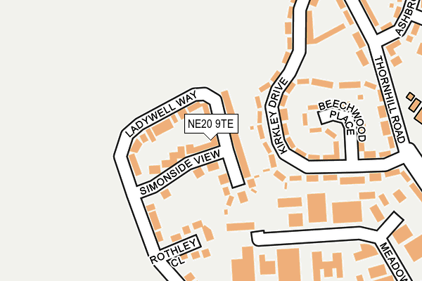 NE20 9TE map - OS OpenMap – Local (Ordnance Survey) NE20 9TE map - OS OpenMap – Local (Ordnance Survey)