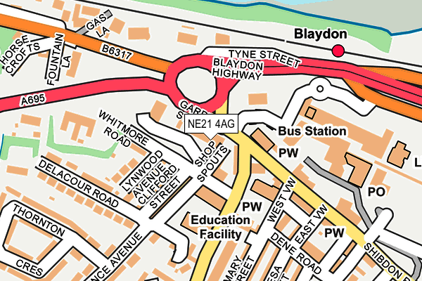 NE21 4AG map - OS OpenMap – Local (Ordnance Survey)
