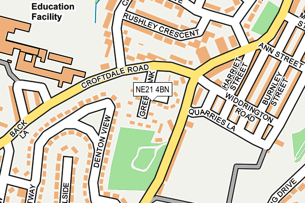 NE21 4BN map - OS OpenMap – Local (Ordnance Survey) NE21 4BN map - OS OpenMap – Local (Ordnance Survey)
