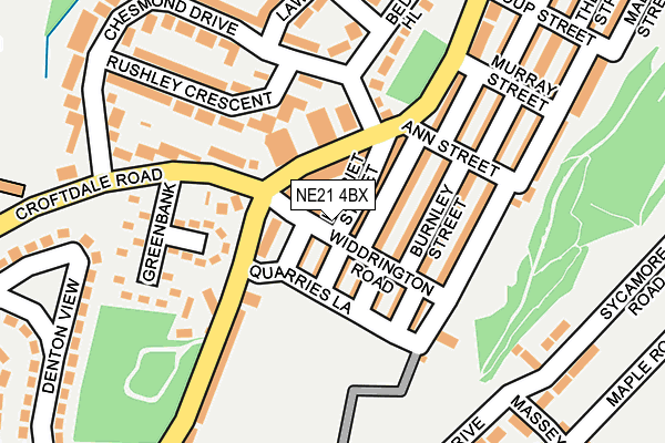 NE21 4BX map - OS OpenMap – Local (Ordnance Survey) NE21 4BX map - OS OpenMap – Local (Ordnance Survey)