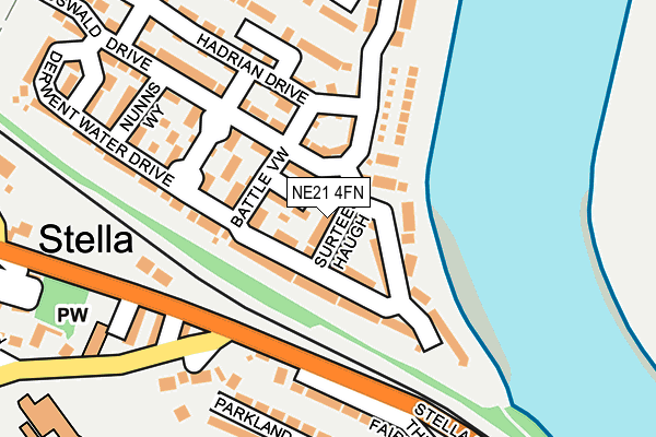 NE21 4FN map - OS OpenMap – Local (Ordnance Survey) NE21 4FN map - OS OpenMap – Local (Ordnance Survey)
