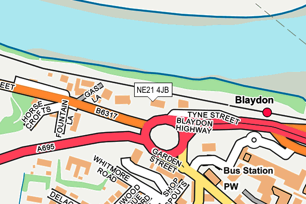 NE21 4JB map - OS OpenMap – Local (Ordnance Survey) NE21 4JB map - OS OpenMap – Local (Ordnance Survey)