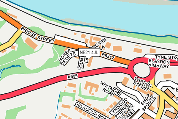 NE21 4JL map - OS OpenMap – Local (Ordnance Survey) NE21 4JL map - OS OpenMap – Local (Ordnance Survey)