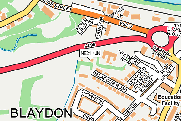 NE21 4JN map - OS OpenMap – Local (Ordnance Survey) NE21 4JN map - OS OpenMap – Local (Ordnance Survey)