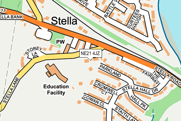 NE21 4JZ map - OS OpenMap – Local (Ordnance Survey) NE21 4JZ map - OS OpenMap – Local (Ordnance Survey)