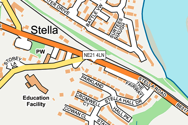 NE21 4LN map - OS OpenMap – Local (Ordnance Survey) NE21 4LN map - OS OpenMap – Local (Ordnance Survey)