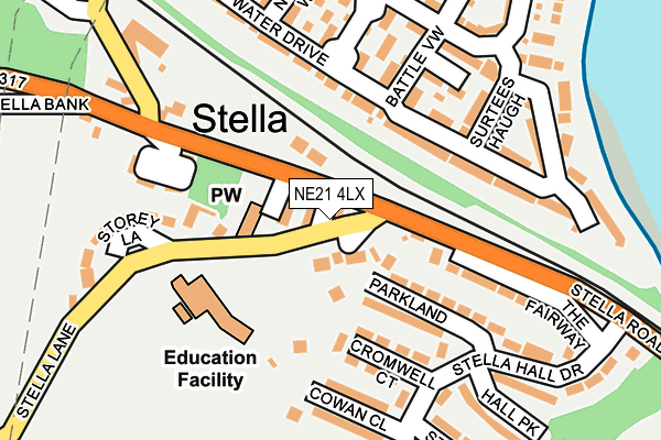 NE21 4LX map - OS OpenMap – Local (Ordnance Survey) NE21 4LX map - OS OpenMap – Local (Ordnance Survey)