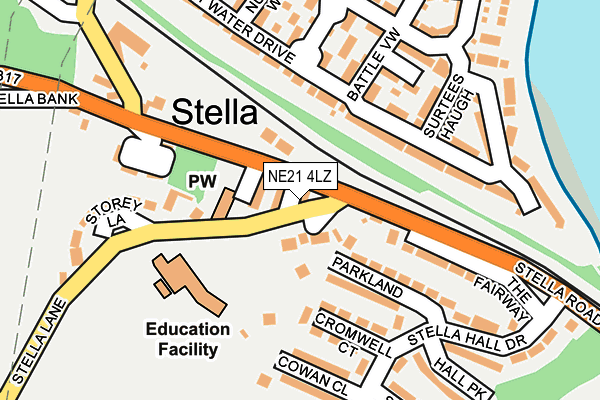NE21 4LZ map - OS OpenMap – Local (Ordnance Survey) NE21 4LZ map - OS OpenMap – Local (Ordnance Survey)