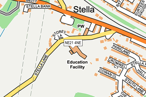 NE21 4NE map - OS OpenMap – Local (Ordnance Survey)