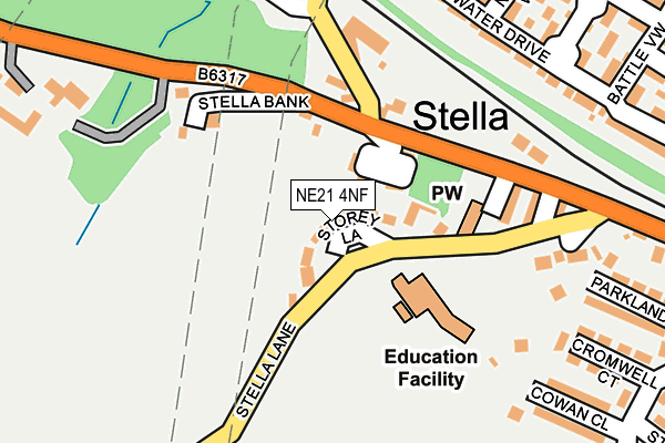 NE21 4NF map - OS OpenMap – Local (Ordnance Survey) NE21 4NF map - OS OpenMap – Local (Ordnance Survey)