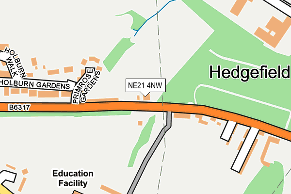 NE21 4NW map - OS OpenMap – Local (Ordnance Survey)