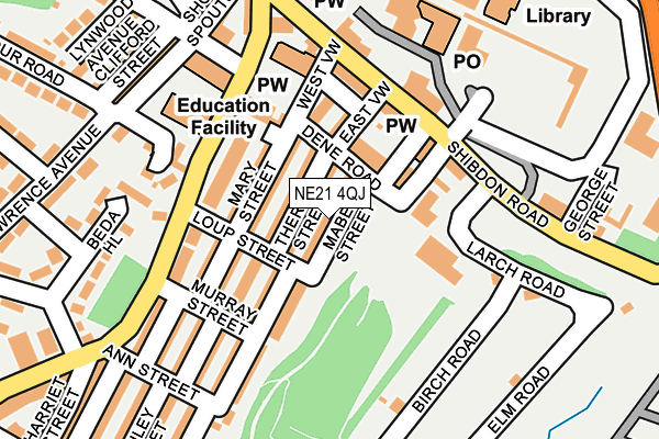 NE21 4QJ map - OS OpenMap – Local (Ordnance Survey)