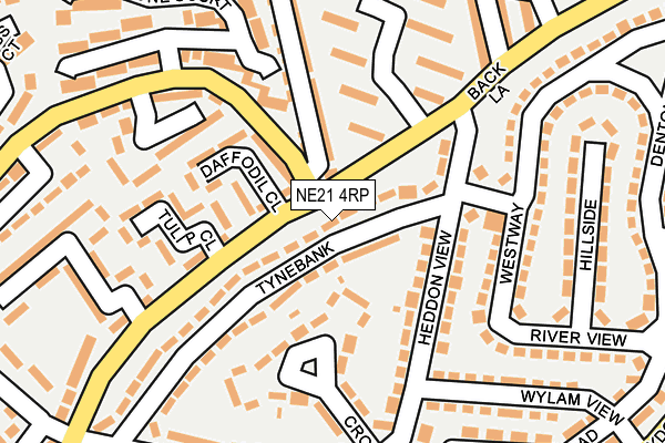 NE21 4RP map - OS OpenMap – Local (Ordnance Survey) NE21 4RP map - OS OpenMap – Local (Ordnance Survey)