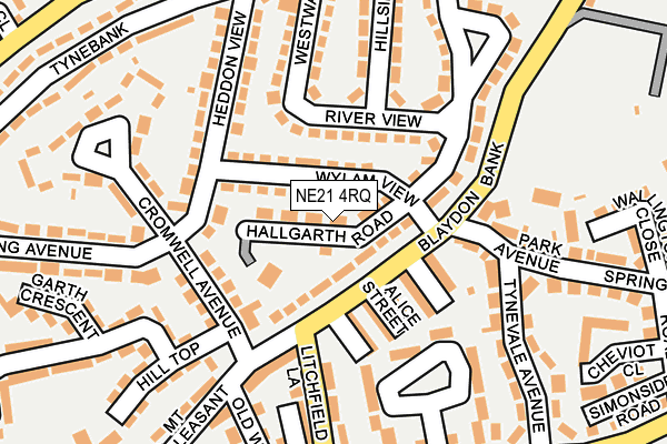 NE21 4RQ map - OS OpenMap – Local (Ordnance Survey) NE21 4RQ map - OS OpenMap – Local (Ordnance Survey)
