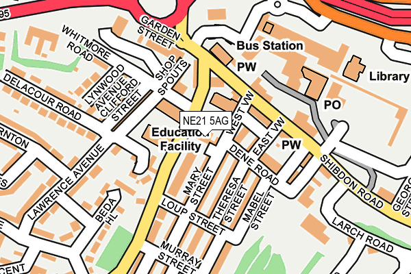 NE21 5AG map - OS OpenMap – Local (Ordnance Survey) NE21 5AG map - OS OpenMap – Local (Ordnance Survey)