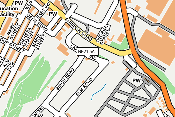 NE21 5AL map - OS OpenMap – Local (Ordnance Survey) NE21 5AL map - OS OpenMap – Local (Ordnance Survey)