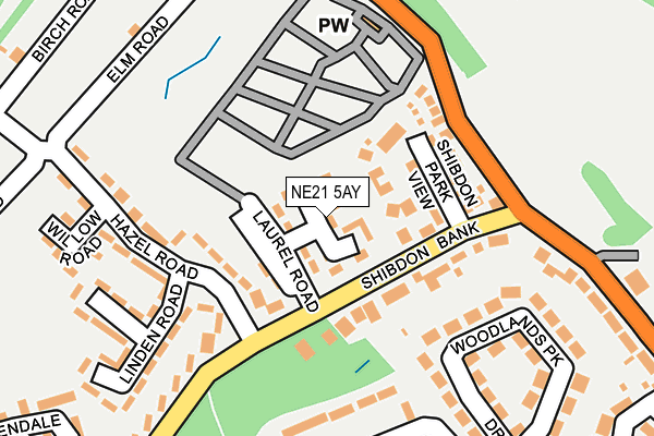 NE21 5AY map - OS OpenMap – Local (Ordnance Survey) NE21 5AY map - OS OpenMap – Local (Ordnance Survey)
